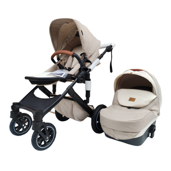Детская коляска для новорожденных до 3 лет 2в1 LuxMom облегченная люлька для детей до 20 кг Бежевый