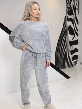 Пижама (свитшот + штаны) женская утепленная Leinle Shik Emeri 1635 3XL Серая (4821635900537)