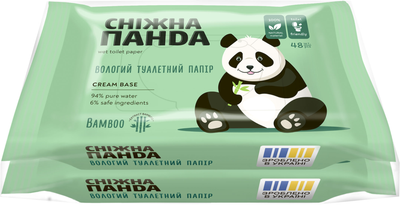 Вологий туалетний папір Сніжна панда Bamboo 48 аркушів х 2 упаковки (4820183972620)