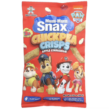 Хрустики горох і нут, Hot Kid, Mum-Mum Snax, Paw Patrol, для дітей віком від 2 років, яблуко та кориця, 60 г