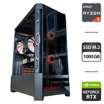 Сборка под заказ: компьютер Cougar Duoface RGB Tower / AMD Ryzen 7 5700X (8 (16) ядер по 3.4 - 4.6 GHz) / 32 GB DDR4 / 1000 GB SSD M.2 / nVidia GeForce RTX 3060 Ti, 8 GB GDDR6, 256-bit / 750W б/у