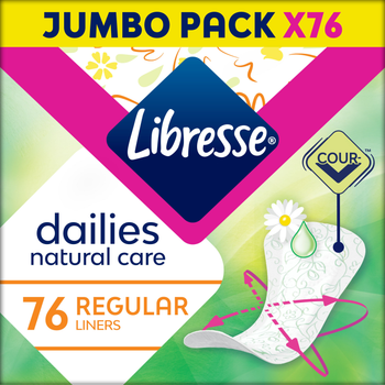 Прокладки гігієнічні Libresse Natural Care Dailies Regular 1 крапля 76 шт (7322542083819)