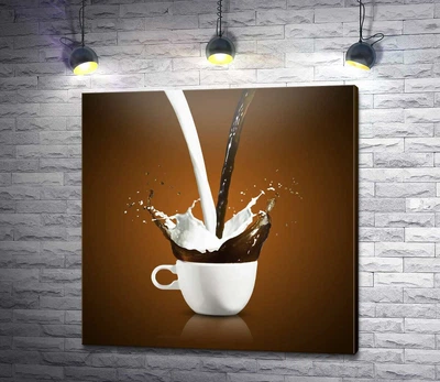 Картина Кофе и молоко в одной чашке 60x60 см Модуль №1 (004315)