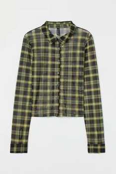 Рубашка H&M L черно желтый 9079961914