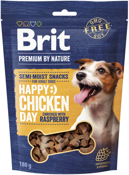 Лакомства для собак Brit Premium Semi-moist Snacks Chicken with Raspberry полувлажные с курицей и малиной 180 г (8595602573912)