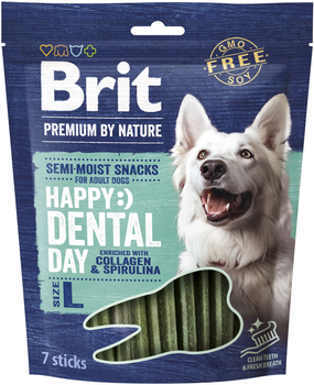Лакомство для собак крупных пород Brit Premium Dental Snacks L с коллагеном и спирулиной 250 г (8595602573967)