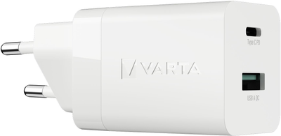 Зарядний пристрій Varta 38 W USB-C / USB-A QC 3.0 White (57955101111)