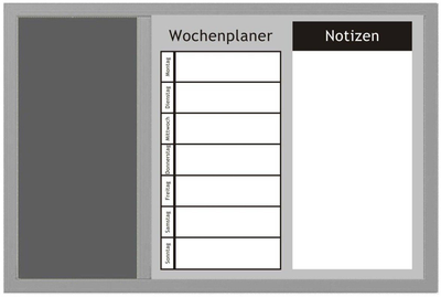 Дошка для нотаток Zeller Wochenplaner 3 в 1 60 x 40 см (4003368115535)