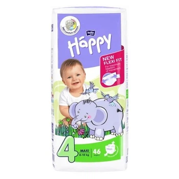 Подгузники детские Happy 4 Maxi 8-18 кг 46 шт