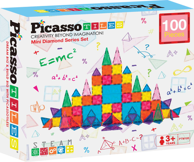 Магнитный конструктор Picasso Tiles Mini Diamond Series Set 100 деталей (817338022327)