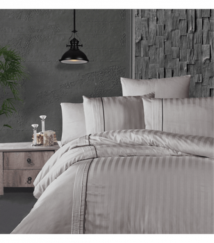 Комплект постельного белья Deluxe Satin First Choice - First Choice - DLX-223 MODALİFE SAND - Евро - Светло-коричневый