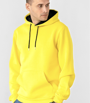 Однотонное мужское худи - HECTOR - 30180 - XXL - Желтый