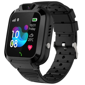 Детские умные смарт часы c GPS Smart baby watch Q20 с камерой прослушкой сим картой Черный