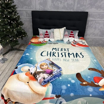 Плед велюровый с 3D рисунком, Merry Christmas , 200x230 см