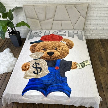 Плед велюровый с 3D рисунком, RICH , 200x230 см