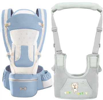 Хіпсіт, ерго-рукзак, кенгуру, перенесення Baby Carrier 6в1 М'ятний+Детські вожжі-ходунки (vol-9853)