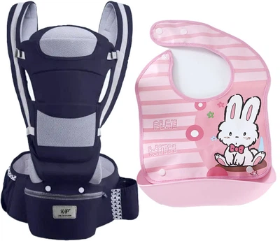 Хипсит, Эрго-рюкзак, кенгуру, переноска Baby Carrier 6в1Темно-синий слюнявчик-трансформер (n-9865)