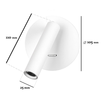 Светильник бра Levistella 920V40L35A WH металлический с LED подсветкой и выключателем Белый (134-16-LVS4321)