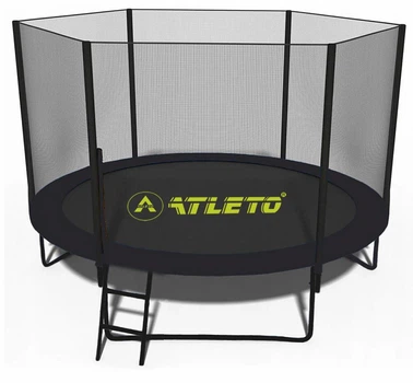 Батут детский Atleto 312 см с защитной сеткой и лесенкой до 150 кг Черный (134-76-42400583)