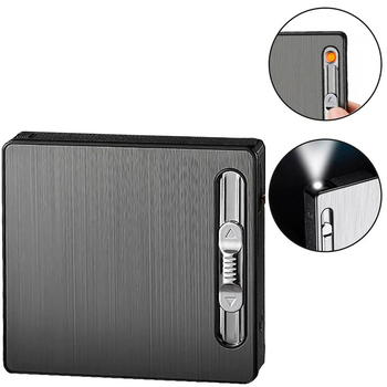 Портсигар автомат Dinghao на 20 сигарет и Usb зажигалкой