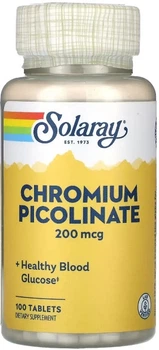Хром пиколинат Solaray Chromium Picolinate 200mcg 100 tabs