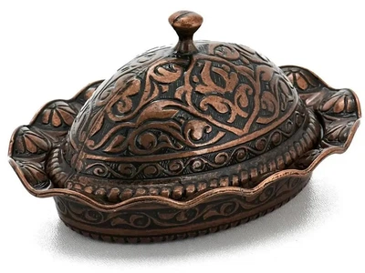 Турецкая лукумница сахарница овальная, медный