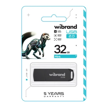 Флешка USB накопитель Wibrand 32gb Mink цвет черный