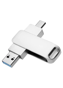 Флеш память USB Longxinda LXD-101-128 128GB USB 3.1 + Type-C Silver