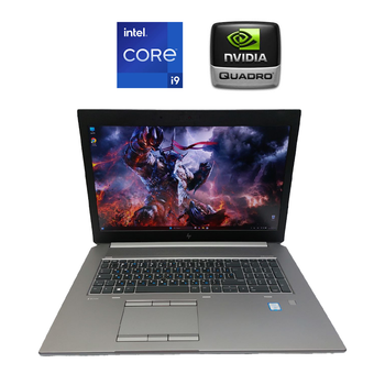 Мобильная рабочая станция HP zBook 17 G6 / 17" (1920x1080) IPS / Intel Core i9-9880H (8 (16) ядер по 2.3 - 4.8 GHz) / 32 GB DDR4 / 1000 GB SSD / nVidia Quadro RTX 3000, 6 GB GDDR6, 192-bit / WebCam / Win 11 Pro б/у