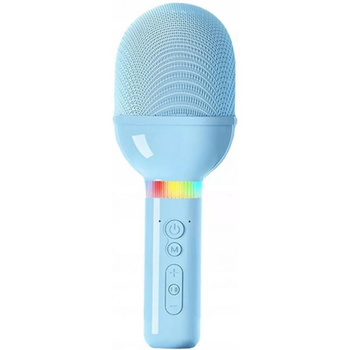 Караоке-мікрофон з акумулятором Sound Wawe S8 RGB-підсвічування Bluetooth AUX Earphones бездротове з колонкою з ефектом зміни голосу Блакитний