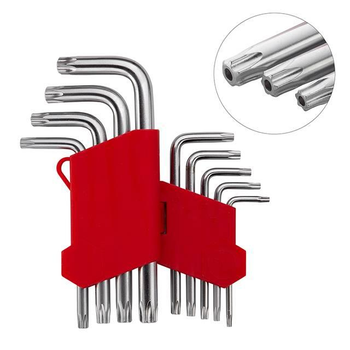 Набор Г-образных ключей TORX с отверстием Cr-V INTERTOOL HT-0604