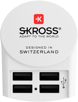 Мережевий зарядний пристрій Skross USB Charger 4x Type A 4.8 A White (1.302422)