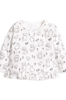 Лонгслив для сну H&M 56см білий тварини 5239446