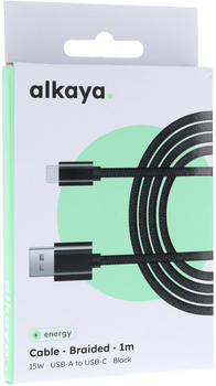 Кабель alkaya Speed Flex USB-A - USB-C 1m Black (CL-60003)