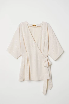 Блуза H&M 34 светло бежевый 2412640098