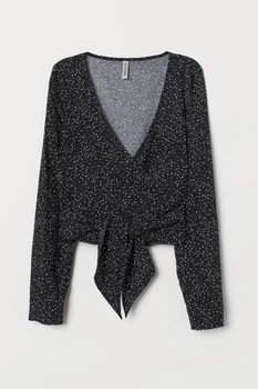 Блуза H&M 34 черно белый узор 2202700926