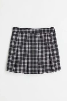 Юбка H&M 34 черно белый клетка 14061031611