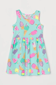 Платье H&M 98 104см бирюзовый принт 407870530