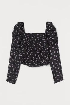 Блуза H&M 44 черно сиреневый 2806878756
