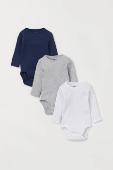 Боді (3шт) H&M 56см темно синій, сірий, білий 208900670
