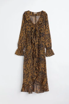 Платье H&M M горчично черный 30910697155