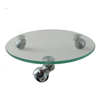 Подставки для цветов Ø350 мм из стекла на роликах COMMUS ULTRA II 35 c8-10rez прозрачная (Clear)