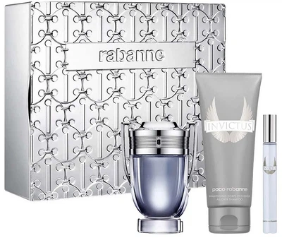 Zestaw męski Paco Rabanne Invictus Woda toaletowa 100 ml + Woda toaletowa 10 ml + Żel pod prysznic 100 ml (3349668623228)