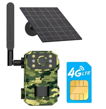 Фотоловушка А8 4G на солнечной панели ночное видение охотничья камера
