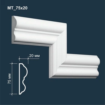 Молдинг гипсовый MATISS МТ 75x20 мм 1 м.п. декор для интерьера