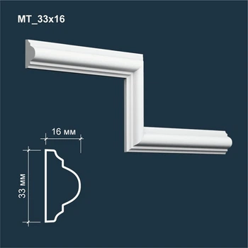 Молдинг гипсовый MATISS МТ 33x16 мм 1 м.п. декор для интерьера