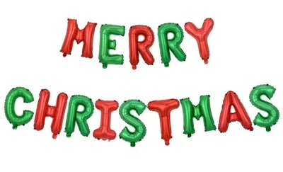 Фольгированные буквы MERRY CHRISTMAS, 40 см