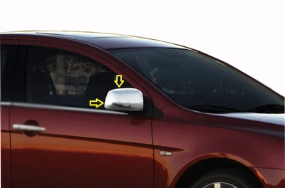 Mitsubishi Lancer 9 (2004-2008) - Накладки на дзеркала (2 шт) із полірованої нержавіючої сталі