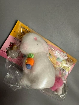 Антистрес Сквіші Squishies Таба білий пухнастий кролик 8 см