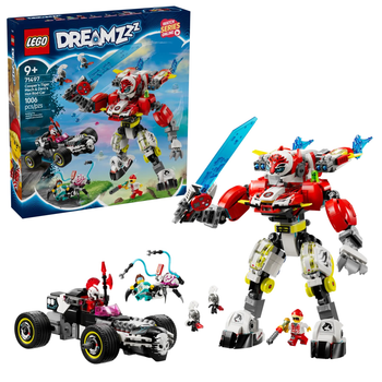 Конструктор LEGO DREAMZzz Робот-тигр Купера та Хот-род авто Зеро 1006 елементів (71497)